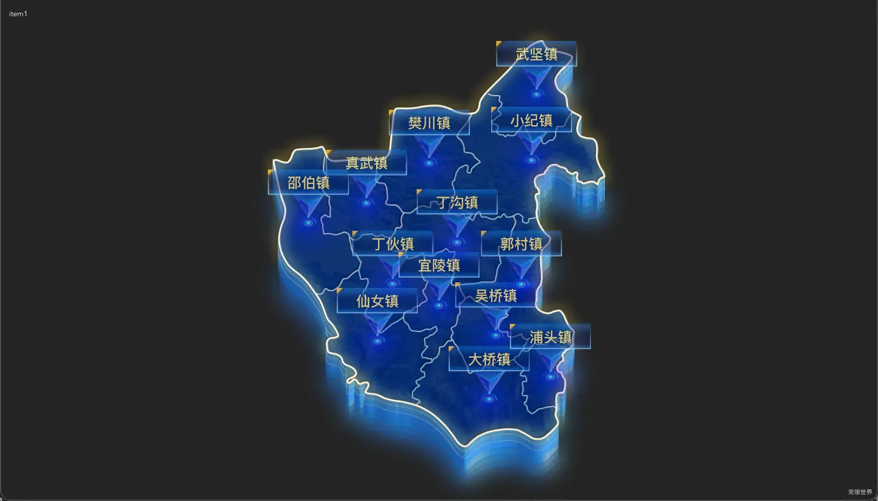 echarts扬州市江都区geoJson自定义背景图效果
